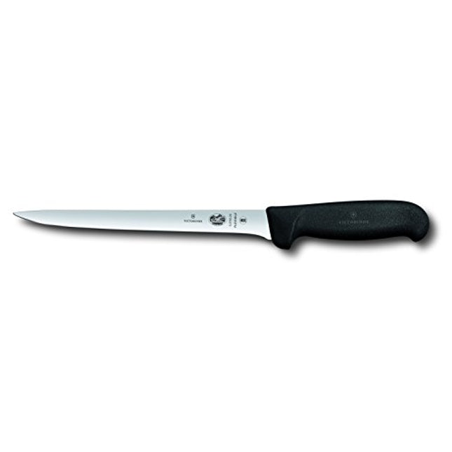 Victorinox Filleting Knife With Flexible Blade 20 Cm Straight Edge With Non-Slip Handle Black