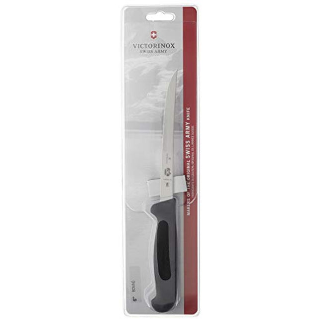 Victorinox Fibrox Pro 6-inch Boning Knife with Semi-Flexible Blade, Black