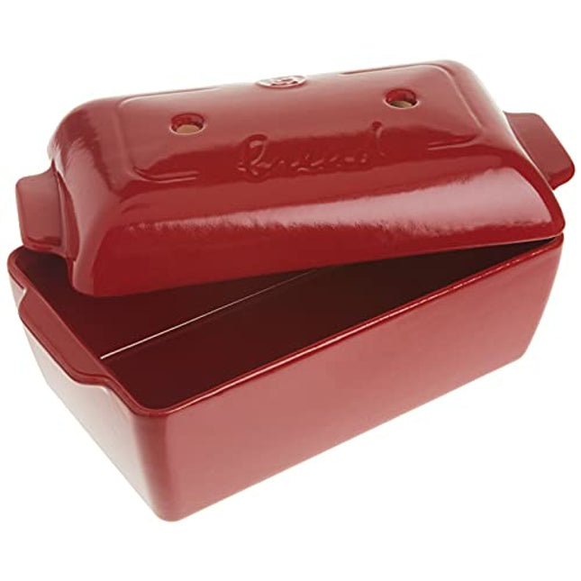 Emile Henry Made In France Bread Loaf Baker, 9.4 x 5"", Burgundy