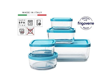 Bormioli Rocco Frigoverre Set of 5�Glass Food Storage Container Transparent 388840-SK5 Transparent