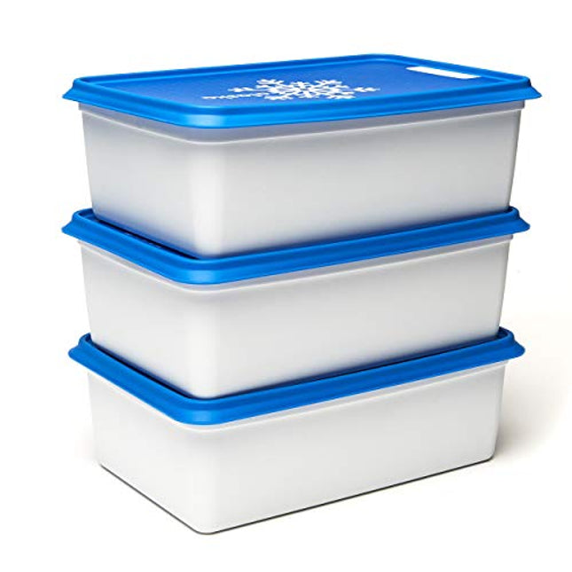 Amuse- Stackable and Unbreakable Alaska Commercial Grade Food Container set with Lid- Made in Europe (Set of 3-67 oz. each)