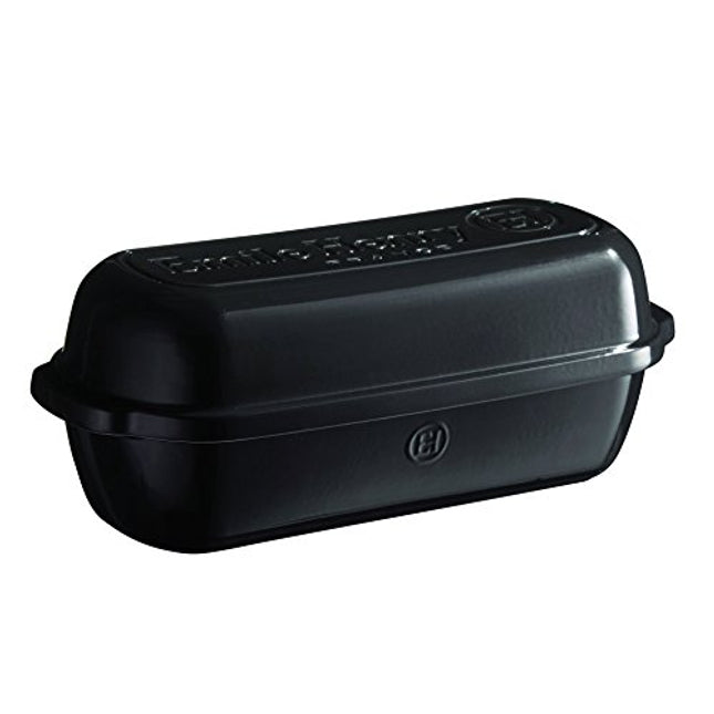 Emile Henry Italian Bread Baker, Ceramic, Charcoal, 13.4 X 5.3