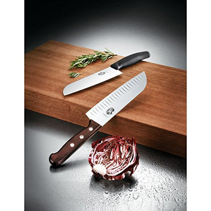 Victorinox-Swiss-Army-Cutlery Rosewood Santoku Knife, Granton Blade, 7-Inch