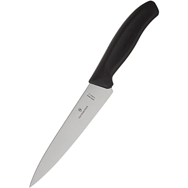 Victorinox Black Swiss Classic Chef's 6" Straight Blade 1" width at handle, 6 Inch