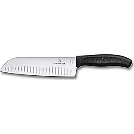 Victorinox-Swiss-Army-Cutlery Fibrox Pro Santoku Knife, Granton Edge, 7-Inch