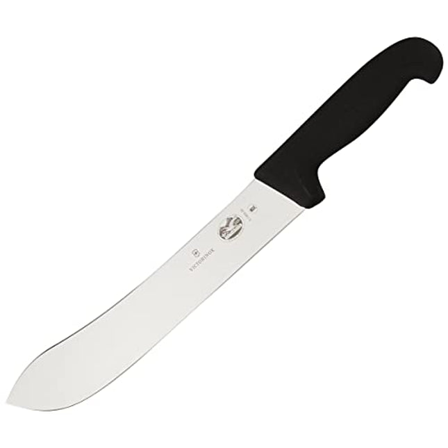 Victorinox Fibrox Pro Cimeter A Butcher Favorite Bullnose Steak Knife - Black - Blade 25 Cm
