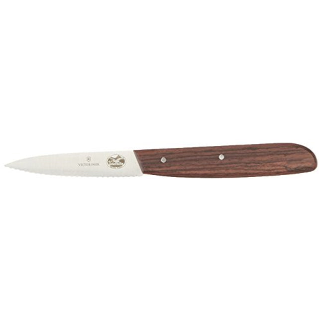 Victorinox Rosewood 3.25 Inch Paring Knife with Serrated Edge, Spear Point, 3.25"
