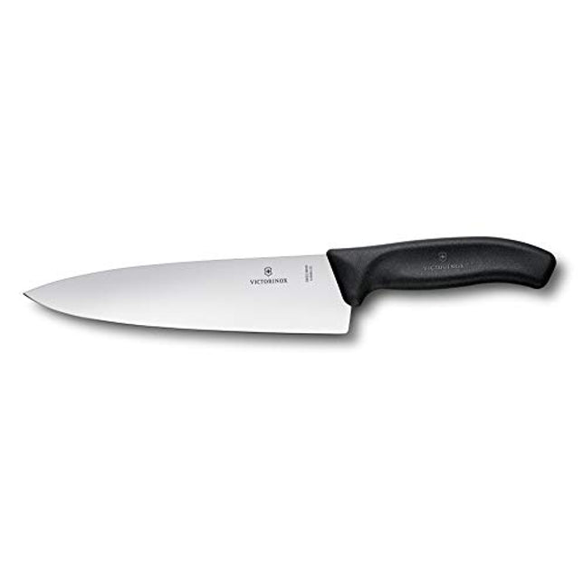 Victorinox Fibrox Carving Knife Extra Wide - Swiss Classic - Black - Blade 20 Cm Gift Box-B