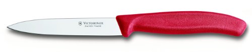 Victorinox 4-Inch Swiss Classic Paring Knife with Straight Blade, Spear Point, Red
