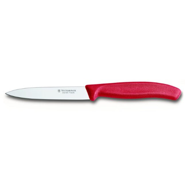 Victorinox 4-Inch Swiss Classic Paring Knife with Straight Blade, Spear Point, Red