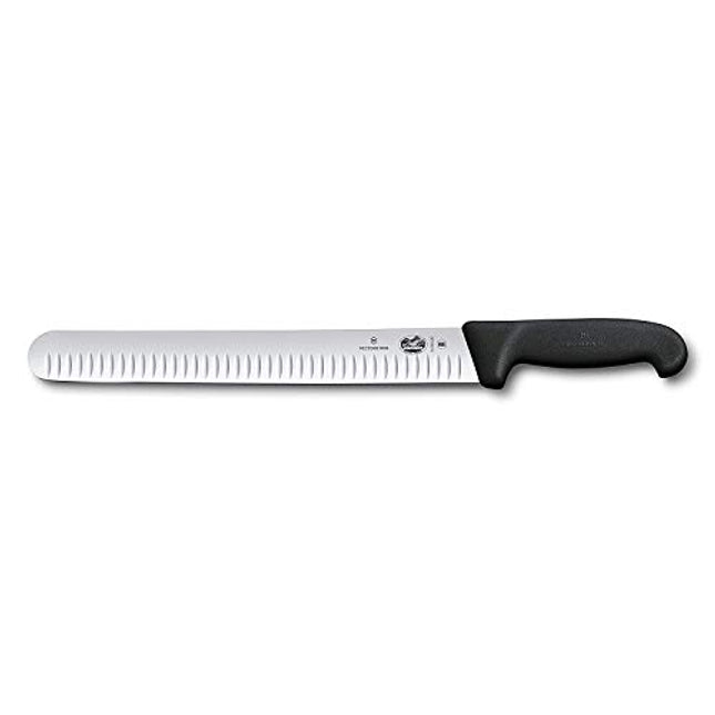 Victorinox Fibrox Slicing Knife With Fluted Edge - Black - Blade 30 Cm