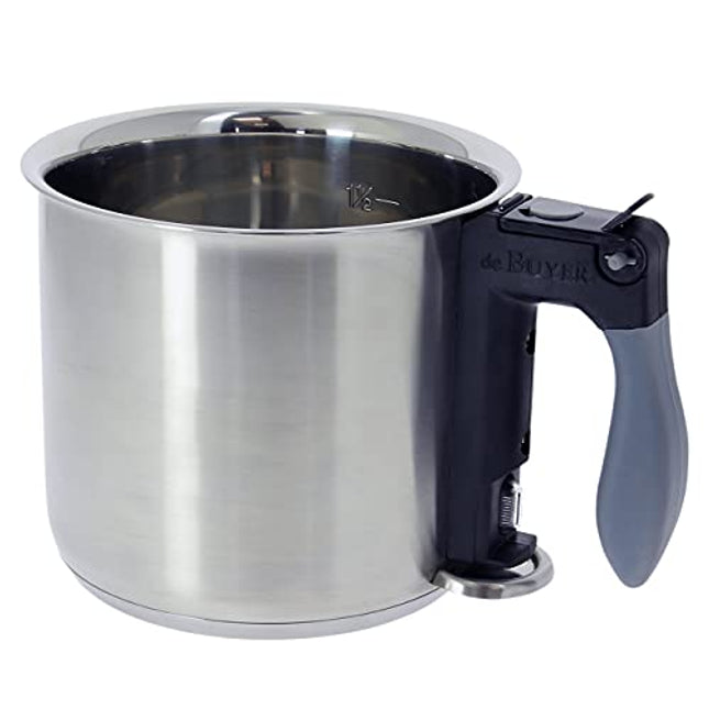 De Buyer - Double Boiler Bain-Marie - Cooking Utensils - Stainless Steel Cookware - Built-In Water Level Gauge - 6.3" X 5, 1.6 Qt