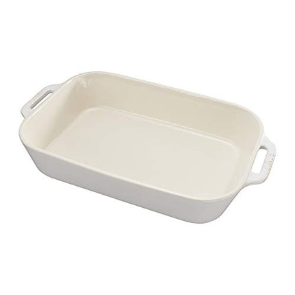 Staub Ceramics Rectangular Baking Dish, 13X9-Inch, Rustic Ivory