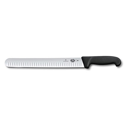 Victorinox-Swiss-Army- 47645 Cutlery Fibrox Pro Slicing Knife, Granton Blade, Black, 12-Inch