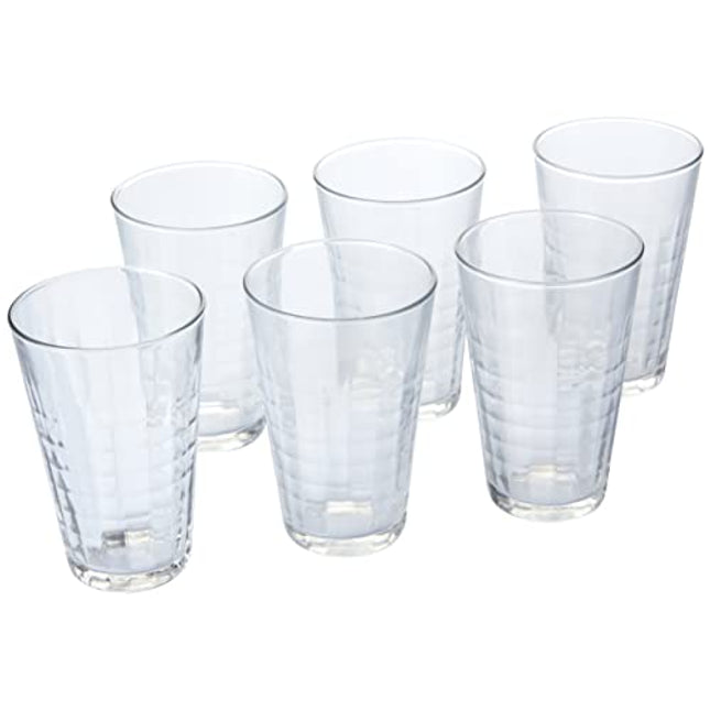 Duralex Prisme Clear Tempered Glass, 11.62 Oz (Pack Of 6)
