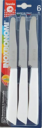 Set Of 6 Serrated Tavola Table Knives 11 Cm - White