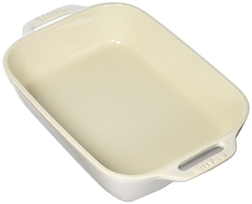 Staub Ceramics Rectangular Baking Dish, 10.5X7.5-Inch, Rustic Ivory