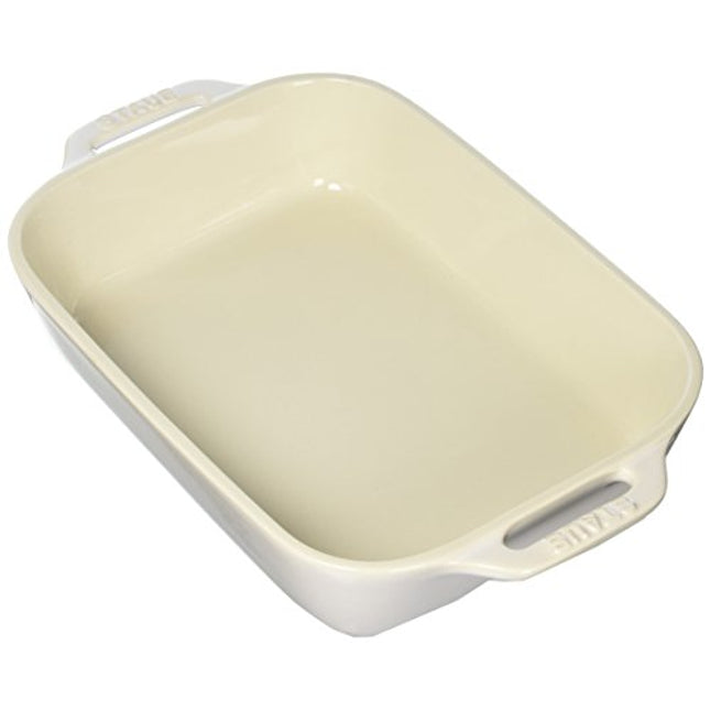 Staub Ceramics Rectangular Baking Dish, 10.5X7.5-Inch, Rustic Ivory