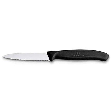Victorinox Practical Paring Knife With Wavy Edge - Black - Blade 8 Cm
