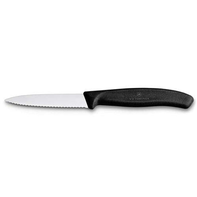 Victorinox Practical Paring Knife With Wavy Edge - Black - Blade 8 Cm