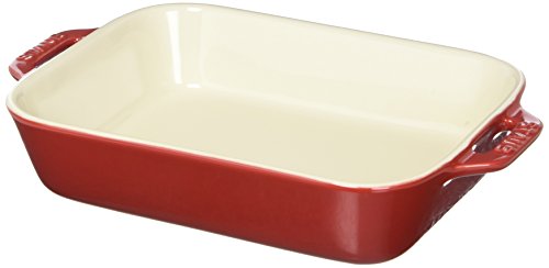 Staub Ceramics Rectangular Baking Dish, 7.5X6-Inch, Cherry