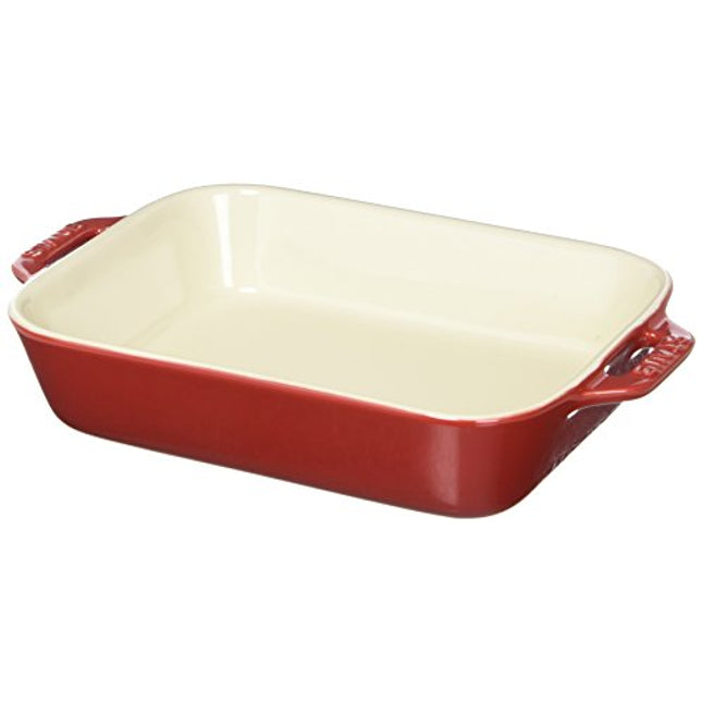 Staub Ceramics Rectangular Baking Dish, 7.5X6-Inch, Cherry