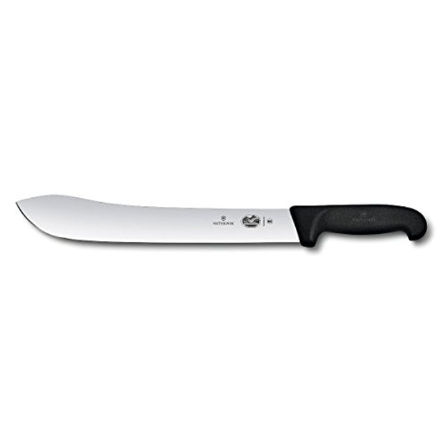 Victorinox Fibrox Pro Cimeter A Butcher Favorite Bullnose Steak Knife - Black - Blade 31 Cm
