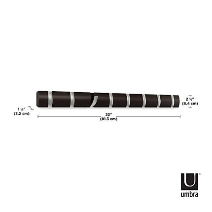 Umbra Flip Wall Mounted Floating Rack Modern, Sleek, Space-Saving Hanger with Retractable Hooks to Hang Coats, Scarves, Purses and More, 8, Espresso