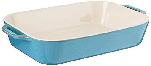 Staub Ceramics Rectangular Baking Dish, 13X9-Inch, Rustic Turquoise