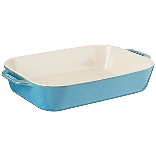 Staub Ceramics Rectangular Baking Dish, 13X9-Inch, Rustic Turquoise