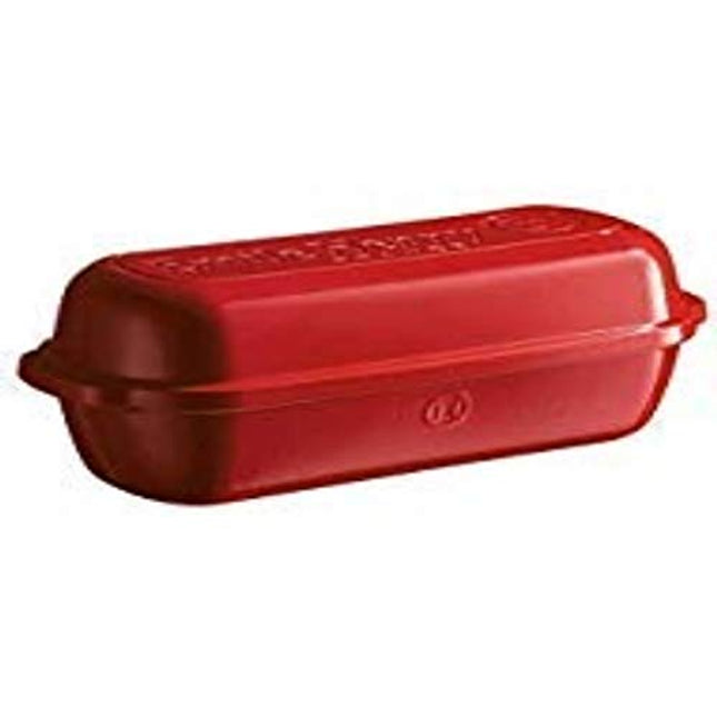 Emile Henry Italian Bread Baker, Ceramic, Burgundy, 13.4 X 5.3