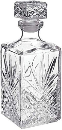 Bormioli Rocco Selecta Collection Whiskey Decanter � Sophisticated 33.75oz Diamond Decanter With Starburst Detailing � For Whiskey, Bourbon, Scotch & Liquor
