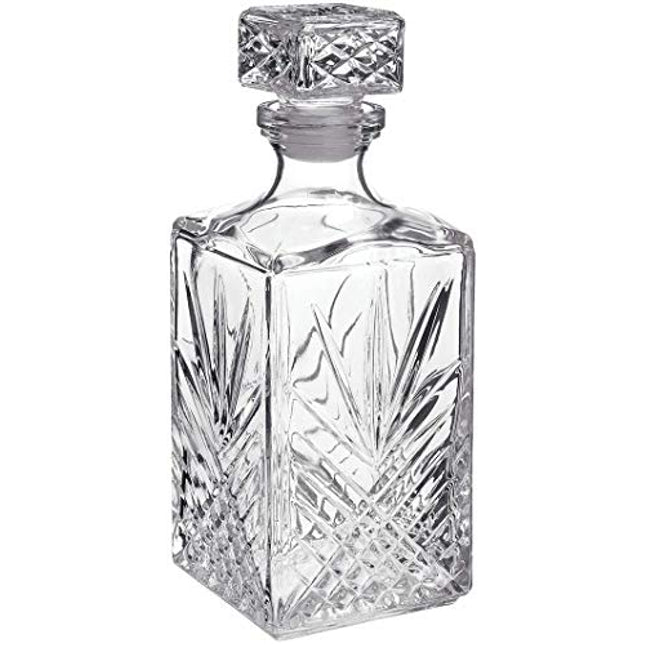 Bormioli Rocco Selecta Collection Whiskey Decanter � Sophisticated 33.75oz Diamond Decanter With Starburst Detailing � For Whiskey, Bourbon, Scotch & Liquor