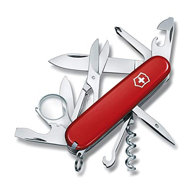 Victorinox Medium Pocket Knife With Magnifying Glass - 16 Functions - Explorer - Red