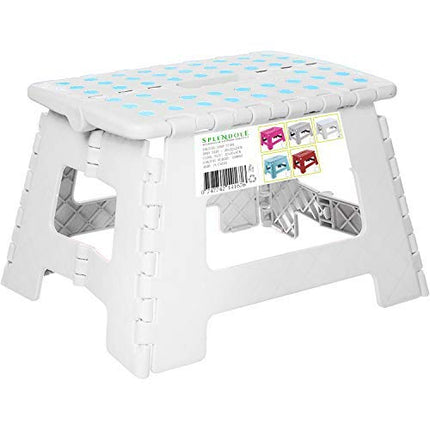 Splendole Small Folding Step Stool - 11"x8" Lightweight Portable Stool Supports up to 300lbs Non-Slip Collapsible Stool