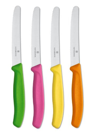 Victorinox 6.7836.4Us1 Swiss Classic 4-Piece Utility Knife Set, 4-Inch, Assorted Colors