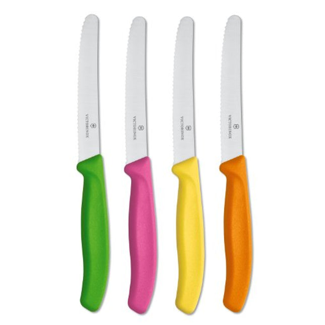 Victorinox 6.7836.4Us1 Swiss Classic 4-Piece Utility Knife Set, 4-Inch, Assorted Colors