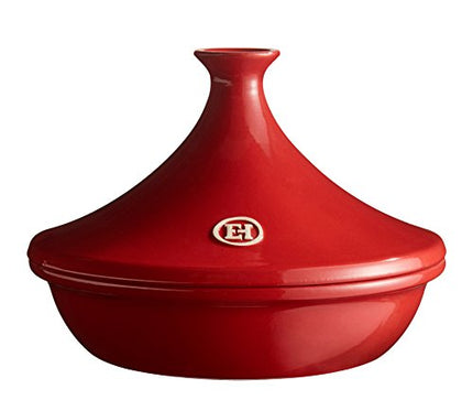 Emile Henry Tagine, Flame Ceramic 3 Litre (3.7 Quart) Burgundy 32 Cm