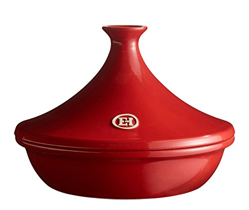 Emile Henry Tagine, Flame Ceramic 3 Litre (3.7 Quart) Burgundy 32 Cm