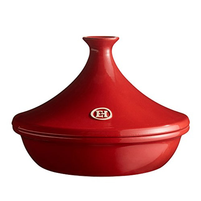 Emile Henry Tagine, Flame Ceramic 3 Litre (3.7 Quart) Burgundy 32 Cm