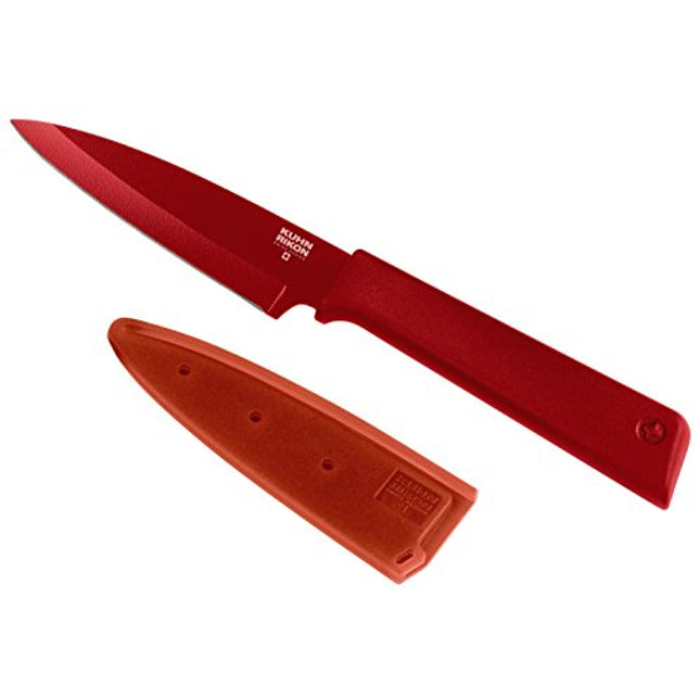 Kuhn Rikon Colori+ Paring Knife, 4", Red