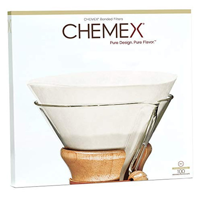 Chemex Coffee Filters With 100 Chemex Bonded Unfolded 12 Inch Filter Paper Circles