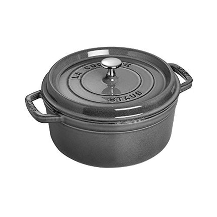 Staub Cast Iron 4-qt Round Cocotte - Graphite Grey, Made in France