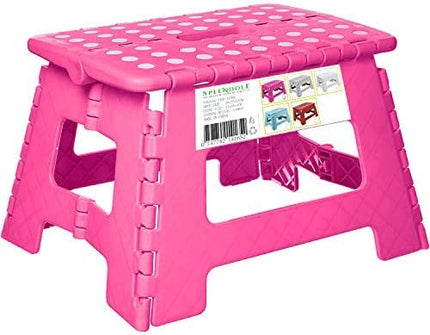 Splendole Small Folding Step Stool - 11"x8" Lightweight Portable Stool Supports up to 300lbs Non-Slip Collapsible Stool