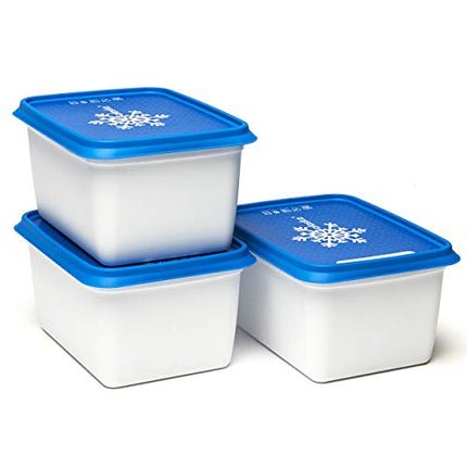Amuse Basic 3 Square Freezer Containers Alaska 12,8Cm - 1,2L
