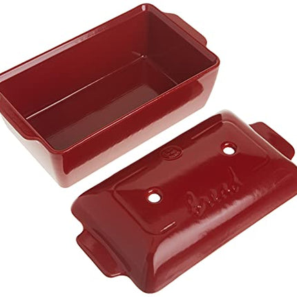 Emile Henry Made In France Bread Loaf Baker, 9.4 x 5"", Burgundy
