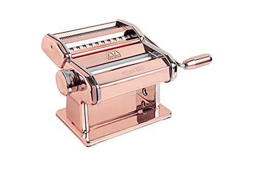 Marcato Atlas 150 Machine, Made in Italy, Includes Pasta Cutter, Hand Crank, and Instructions, 150mm, Copper
