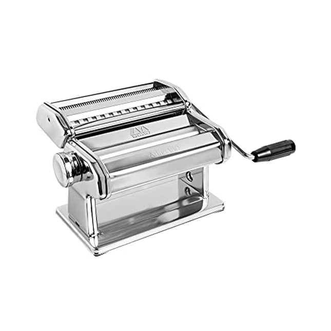 Marcato Atlas 180 Pasta, Made in Italy, Stainless Steel, 180-Millimeters Wide, Includes Machine with Cutter, Hand Crank, and Instructions