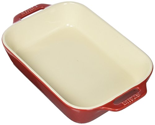 Staub Ceramics Rectangular Baking Dish, 10.5X7.5-Inch, Cherry