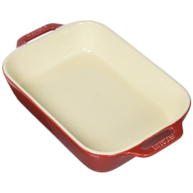 Staub Ceramics Rectangular Baking Dish, 10.5X7.5-Inch, Cherry